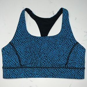 Lululemon Circuit Breaker Bra Scatter Star Beach Blanket Blue Black Sports Bra